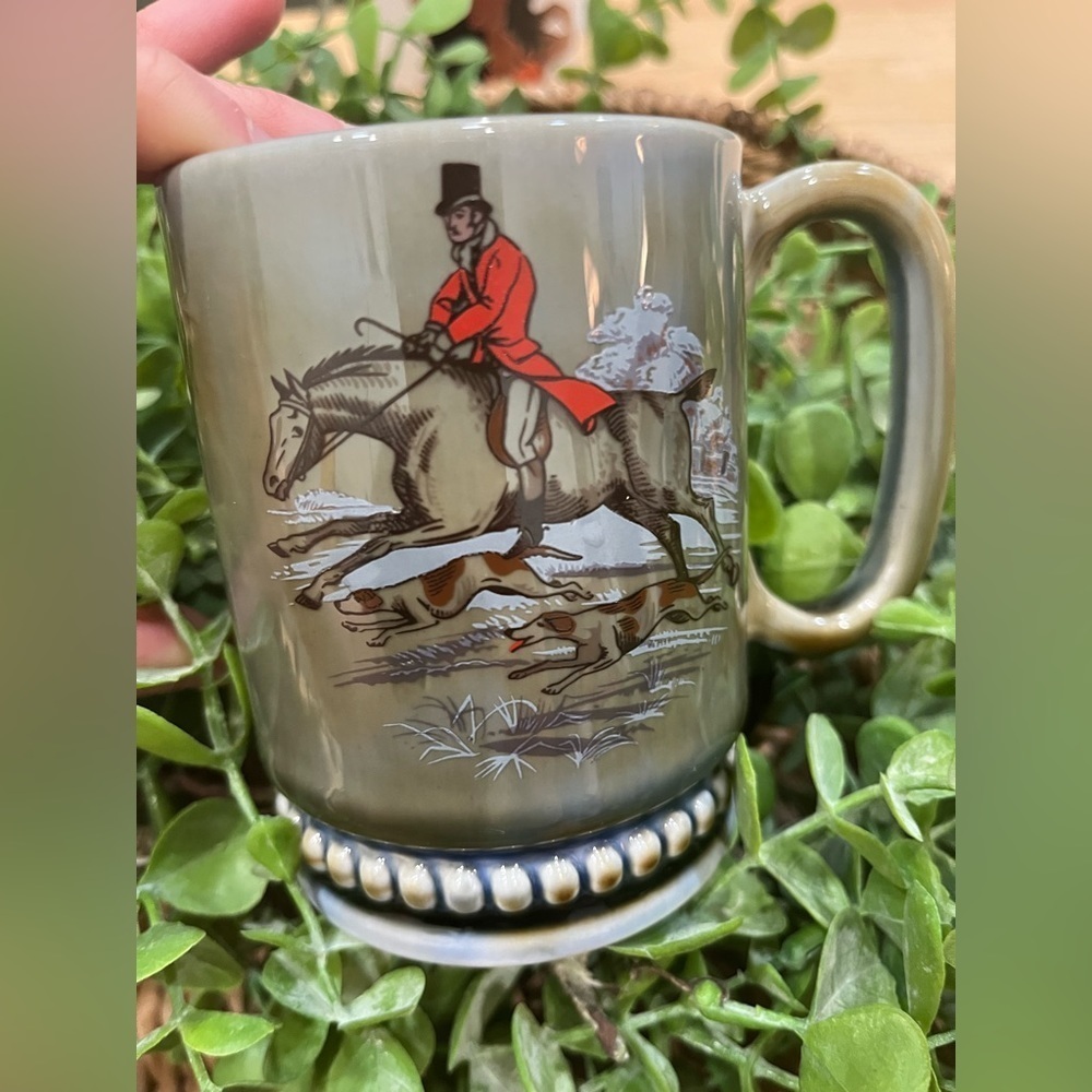 Wade fox vintage green Irish porcelain coffee mug